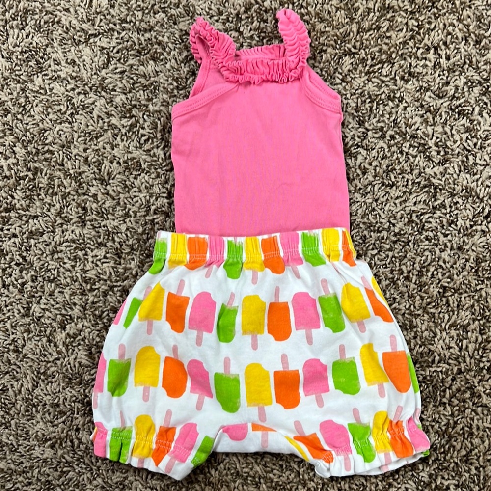 Okie Dokie onesie and shorts set